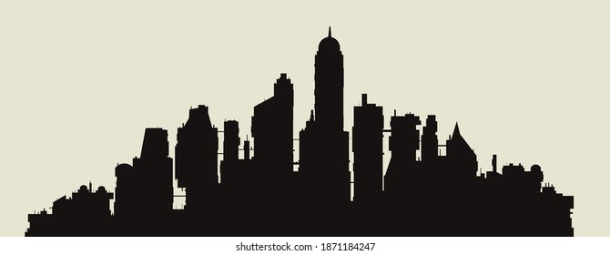 Futuristic city silhouette. panorama. Vector