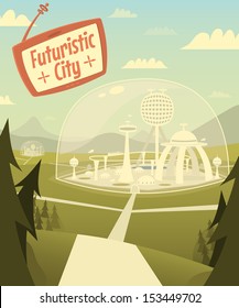 Futuristic city. Vector illustration.
