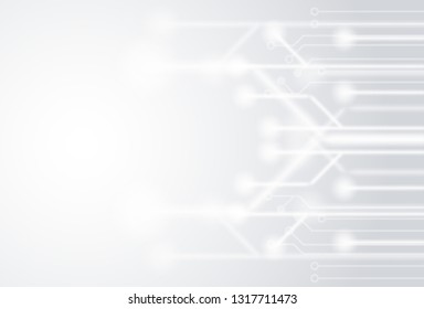 Futuristic clean technology concept background.  white circuit board . white background . vector 