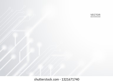 Futuristic clean technology concept background.  white circuit board . white background . vector 