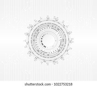 Futuristic clean technology concept,  white paper gear wheel technology circuit board. hi-tech, engineering