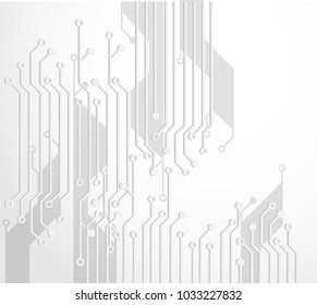 Futuristic clean technology concept,  white paper circuit board. hi-tech, engineering ,  white background