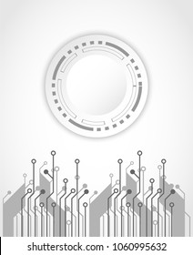 Futuristic clean technology concept,  white button and circuit board. hi-tech, engineering .technology background .vector