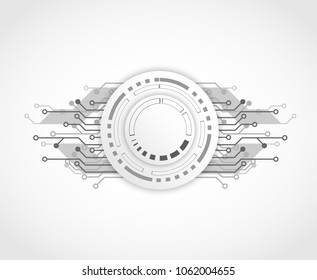 Futuristic clean technology concept,  white button and circuit board. hi-tech, engineering .technology background .vector