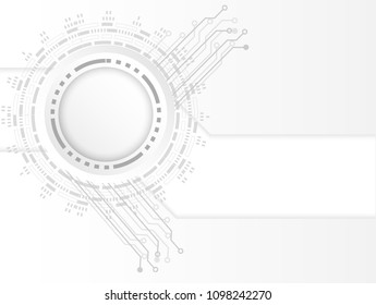 Futuristic clean technology concept,  white paper gear wheel technology circuit board. hi-tech, engineering .vector illustration
