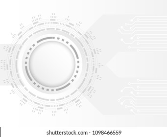 Futuristic clean technology concept,  white paper gear wheel technology circuit board. hi-tech, engineering .vector illustration
