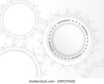 Futuristic clean technology concept,  white paper gear wheel technology circuit board. hi-tech, engineering .vector illustration
