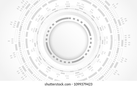 Futuristic clean technology concept,  white paper gear wheel technology circuit board. hi-tech, engineering .vector illustration
