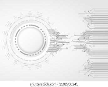 Futuristic clean technology concept,  white paper gear wheel technology circuit board. hi-tech, engineering .vector illustration