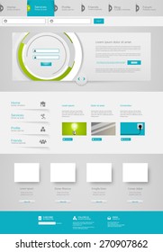 Futuristic Clean Website Template. Vector illustration.