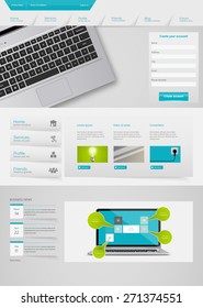 Futuristic Clean Website Template. Vector illustration.
