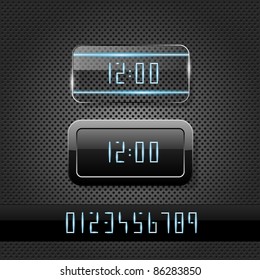 Futuristic Clock On Metal Background