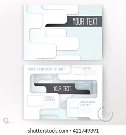 Futuristic Clouds Vector Design Pamphlet Mock Up on a Double Sided A4 Paper Page