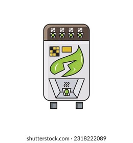 máquina expendedora de café futurista, plantilla de signos moderna. estilo de color sólido,