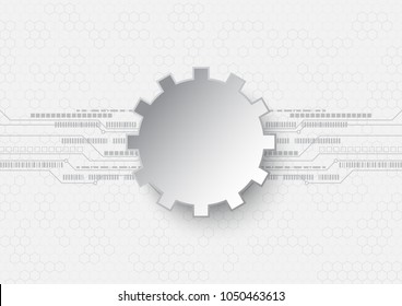 Futuristic cogwheel with decoration, Technology abstract, engineering and communication concept, Vector illustration background, Backdrop, template, wallpaper.