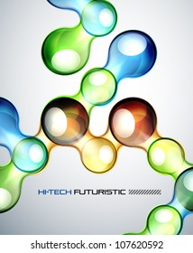Futuristic color bubbles abstract background