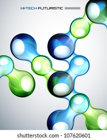 Fundo abstrato das bolhas de cores futuristas