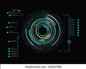 Futuristic color infographics as head-up display