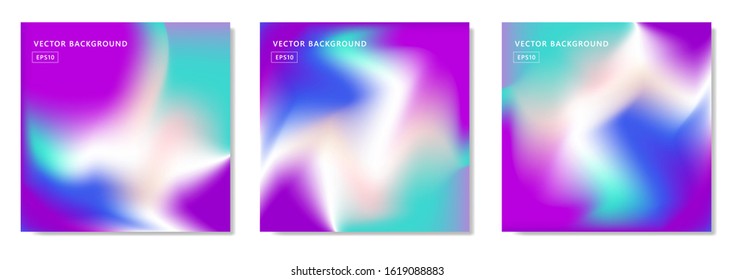 Futuristic color mix fluid vector cover set