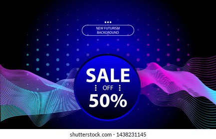 Futuristic color vector abstract background with bright light planets and stars cosmos banner with neon