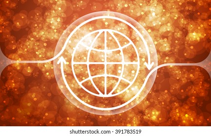 Futuristic colored abstract background and transparent globe symbol