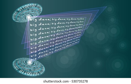 Futuristic colored abstract circles and the words big data