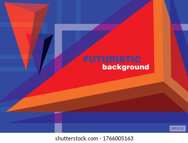 Fondo futurista colorido. Triángulos de fondo abstractos. triángulos 3D. Papel de escritorio moderno. Ilustración del vector