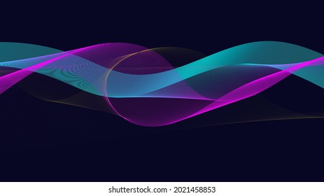 Futuristic colorful background. Backdrop with lines and waves.
