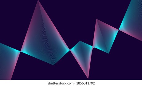 Futuristic colorful background. Gradient geometric banner with pink, blue, purple. Equalizer for music. EPS 10 vector.