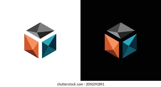 Futuristic and colorful box logo design with an attractive and attractive appearance