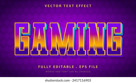 Futuristic Colorful Gradient Gaming Editable Text Effect Design Template. Effect Saved In Graphic Style