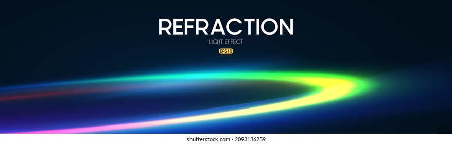Futuristic colorful light effect. Circle neon light motion