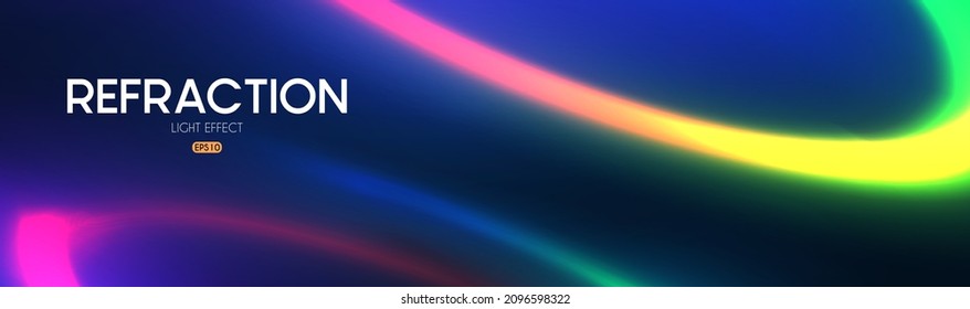 Futuristic colorful light effect. Circle neon light motion