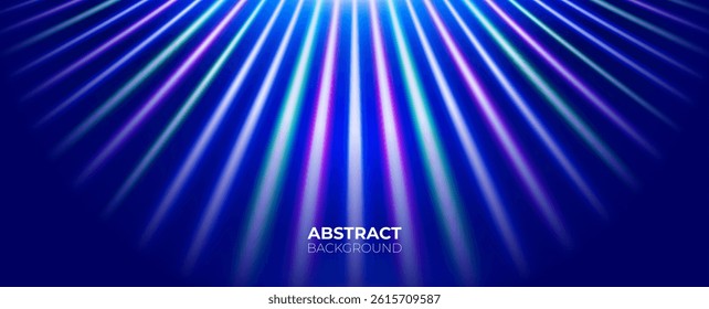 Futuristic colorful neon light abstract with speed light trails. Vector design.
