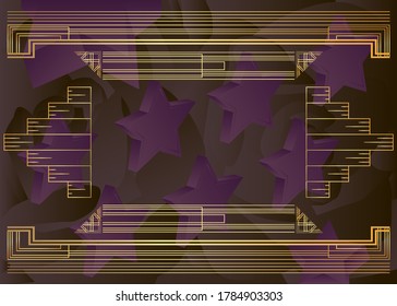 Futuristic colorful retro style background design. Abstract gradient shapes composition with vintage frame. Luxury design posters.
