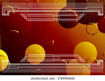 Futuristic colorful retro style background design. Abstract gradient shapes composition with vintage frame. Luxury design posters.