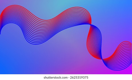 Futuristic Colorful Wavy Line Vector Design