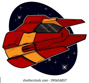 futuristic combat starship. abstract vector illustration