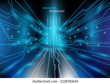 Futuristic communication and transfer data. Abstract digital and innovation technology background. Vector Illustration.