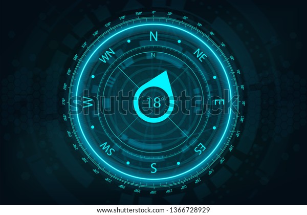 Futuristic Compass Hud Style Ui Ux Stock Vector Royalty Free