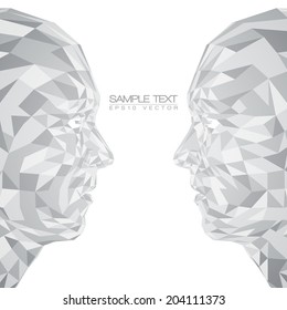 Futuristic Concept Abstract 3D Faces by Shapes | EPS10 Vector Design