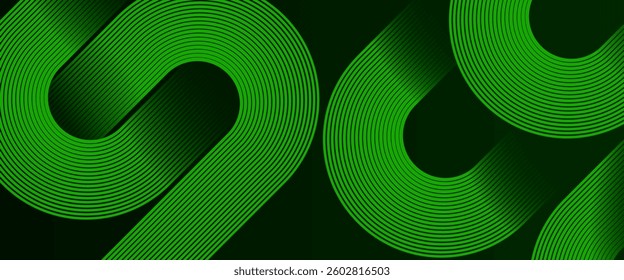 Futuristic concept dark green colour abstract gradient background with modern green colour glowing geometric curve lines Dynamic shapes composition design background vector illustration. 