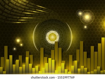 Futuristic concept of the global economy, trading, global financial technology. Economic trends, idea of business or digital network. Abstract digital background. Vector illustration