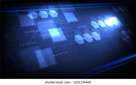 Futuristic concept, Hexagons and squares background