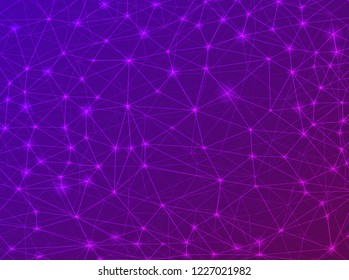 Futuristic concept of the line. Purple network structure.