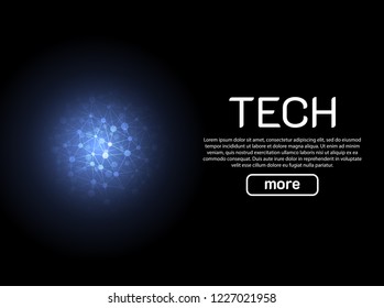 Futuristic concept of the line. Tech circle