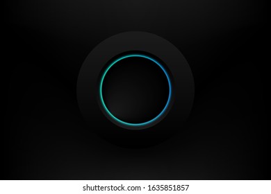 Futuristic concept of Volume button, sound control, music knob on dark background