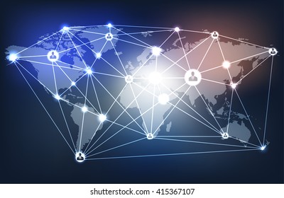 Futuristic Concept World Map Connection Stock Vector (Royalty Free ...