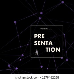 Futuristic connected technology with polygonal shapes and digital technology concept.