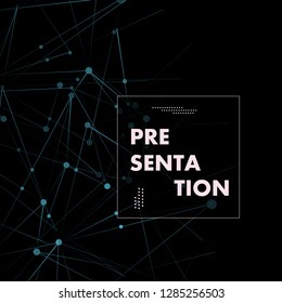 Futuristic connected technology with polygonal shapes and digital technology concept.